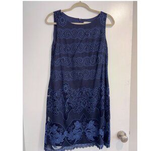 Eliza J Navy Blue Patterned Mini Dress